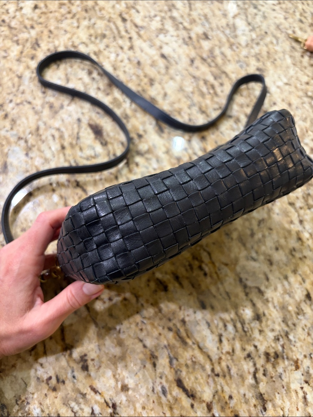 Clare V. Deep Navy Woven Leather Crossbody Bag – Worn Once - Picture 4 of 11